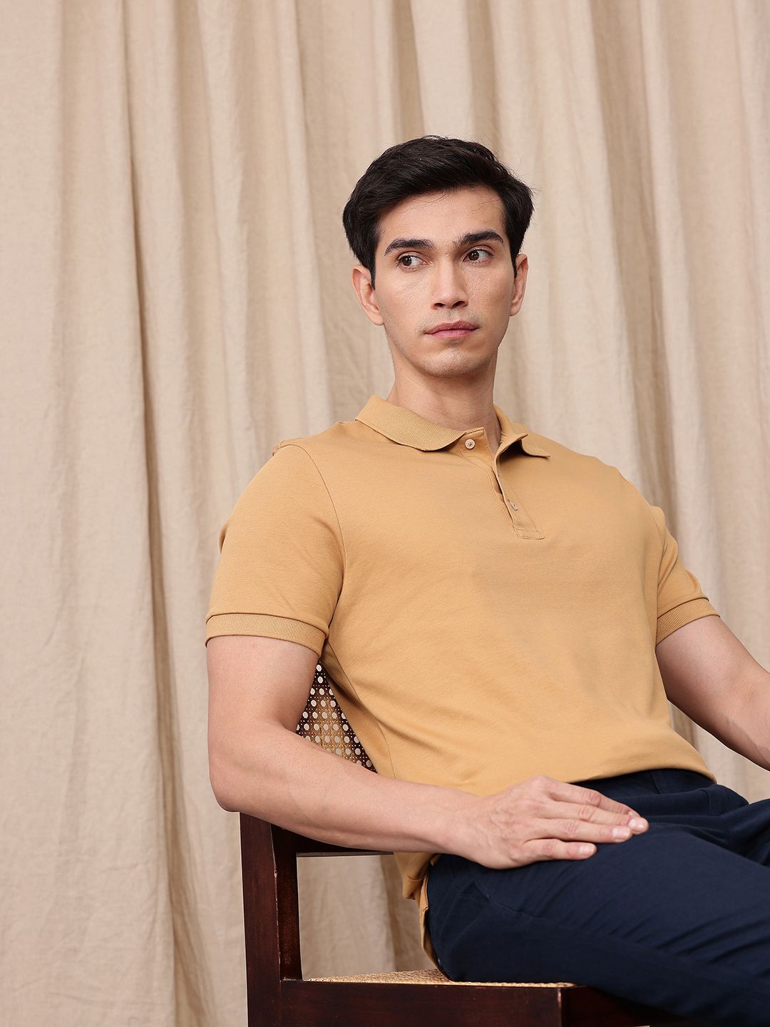 Mr Bowerbird Tailored Fit Polo Collar Pure Cotton T-shirt
