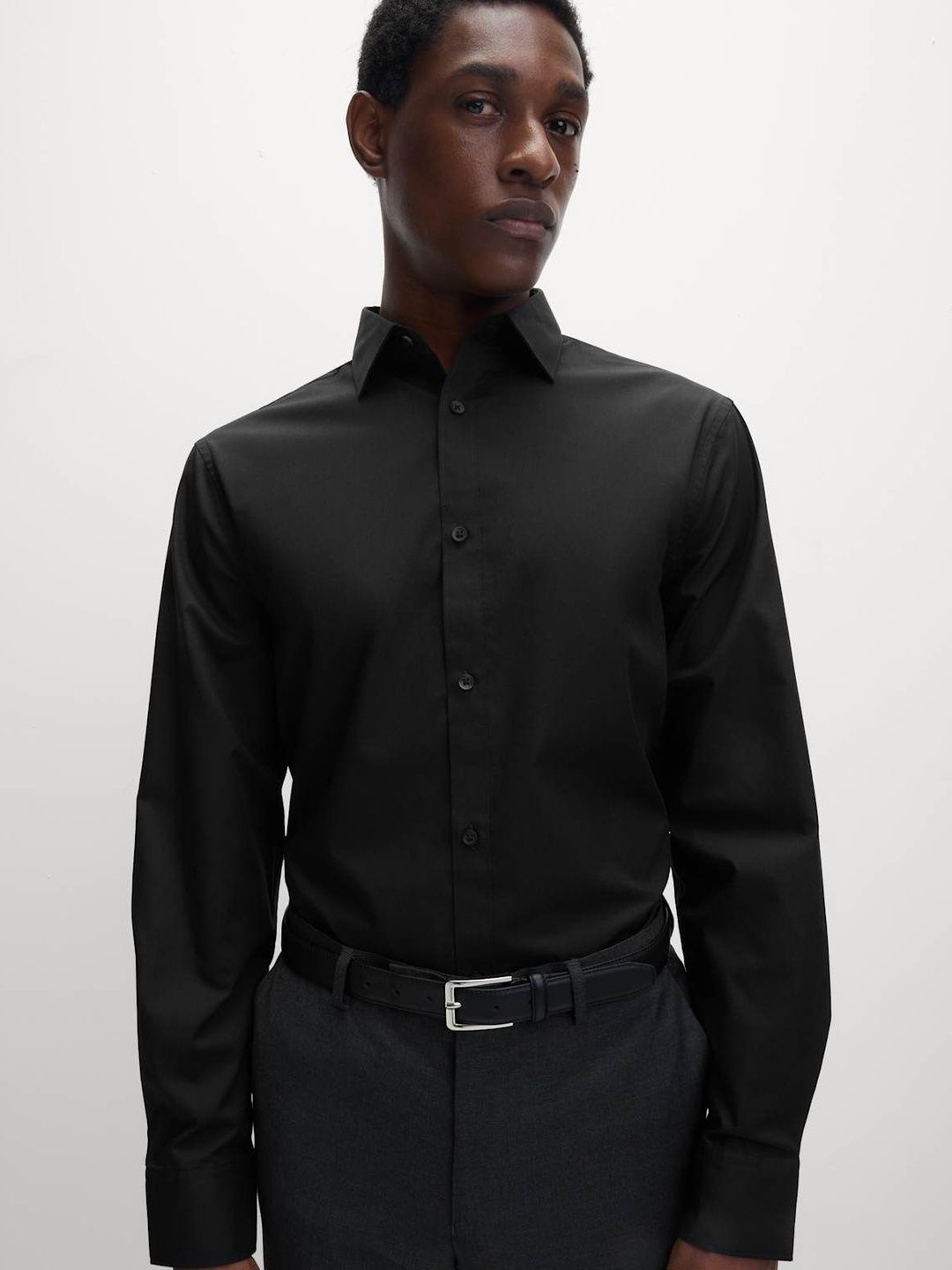 Marks & Spencer Marks & Spencer Regular Fit Easy Iron Cotton Blend Shirt
