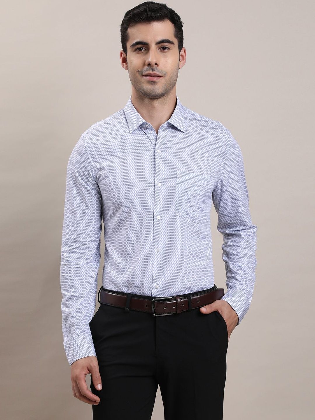 Turtle Men Standard Slim Fit Printed Semiformal Shirt