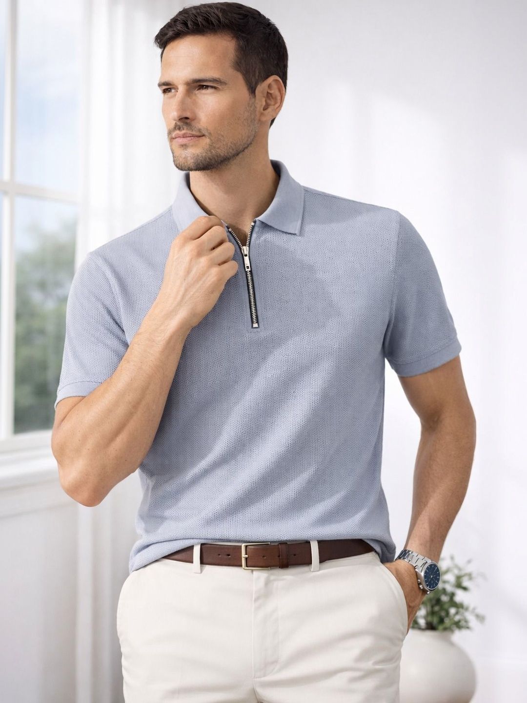 Raves Men Polo Collar T-shirt