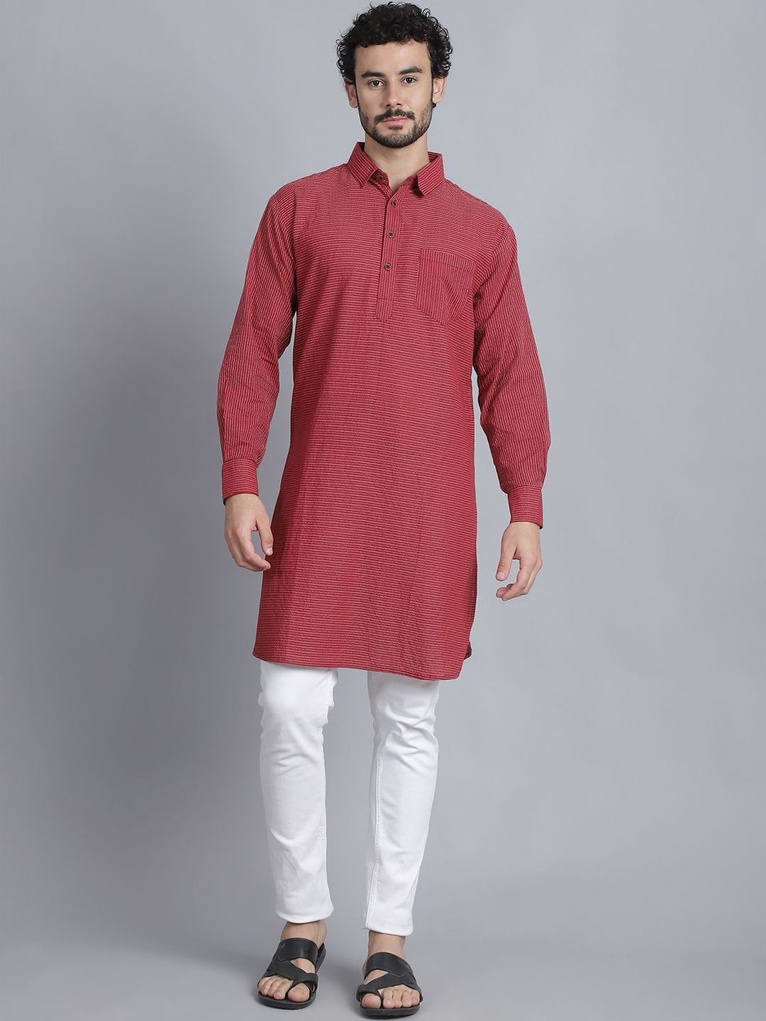Aarsha Men Striped Pathani Kurta