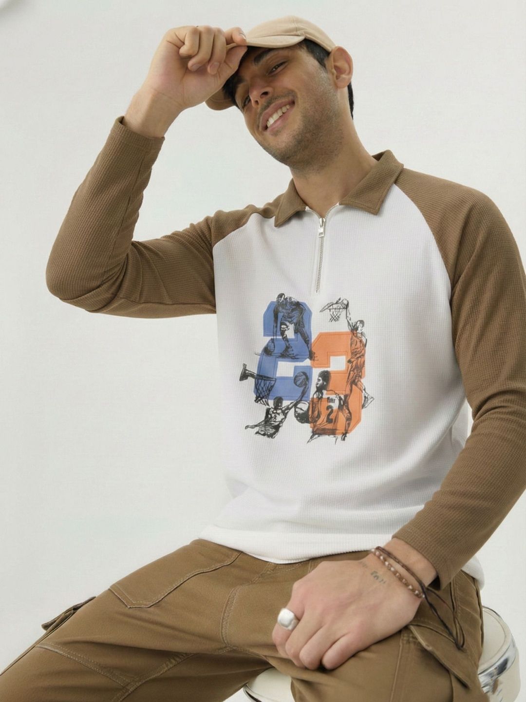 Mobox Men Printed Polo Collar T-shirt