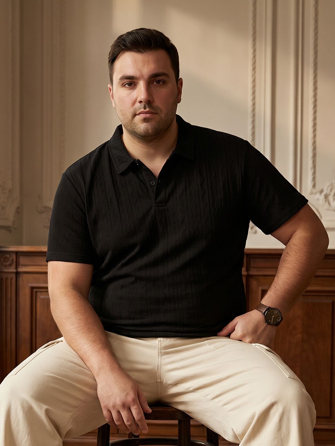 Sztori Plus Size Polo Collar T-shirt
