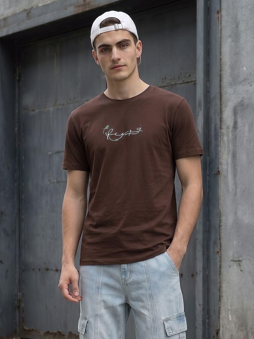 FCUK Typography Printed Pure Cotton T-shirt