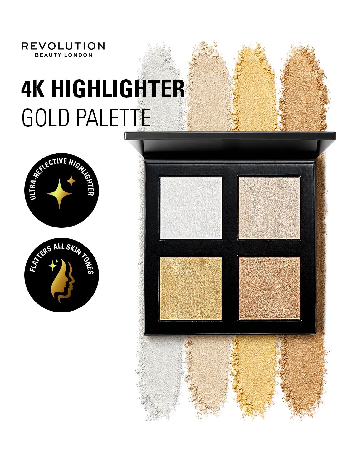 Makeup Revolution London Pro 4K Highlighter Palette - Gold 16 g