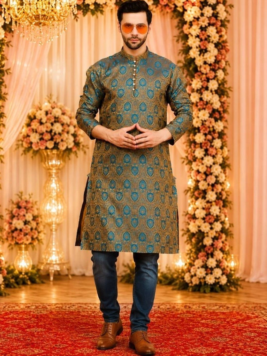 Sydney Heights Men Jacquard Kurta