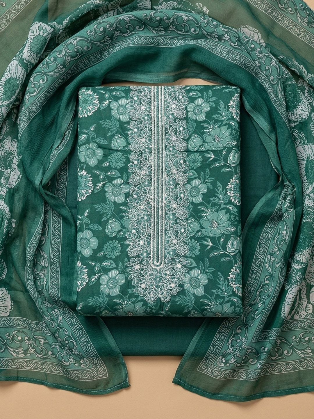 Meena Bazaar Printed Unstitched Dress Material