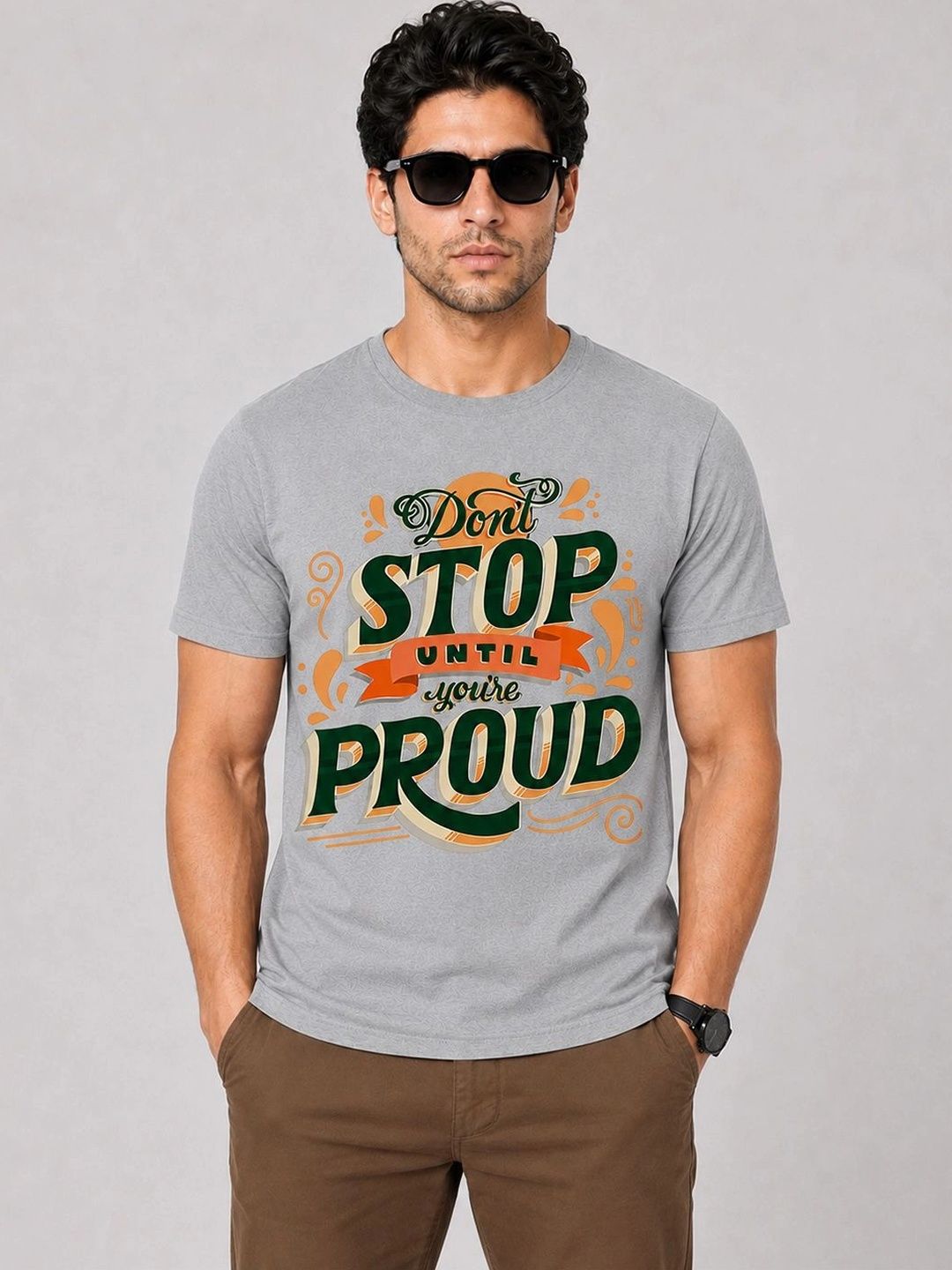 KAVYARA Men Typography Printed T-shirt