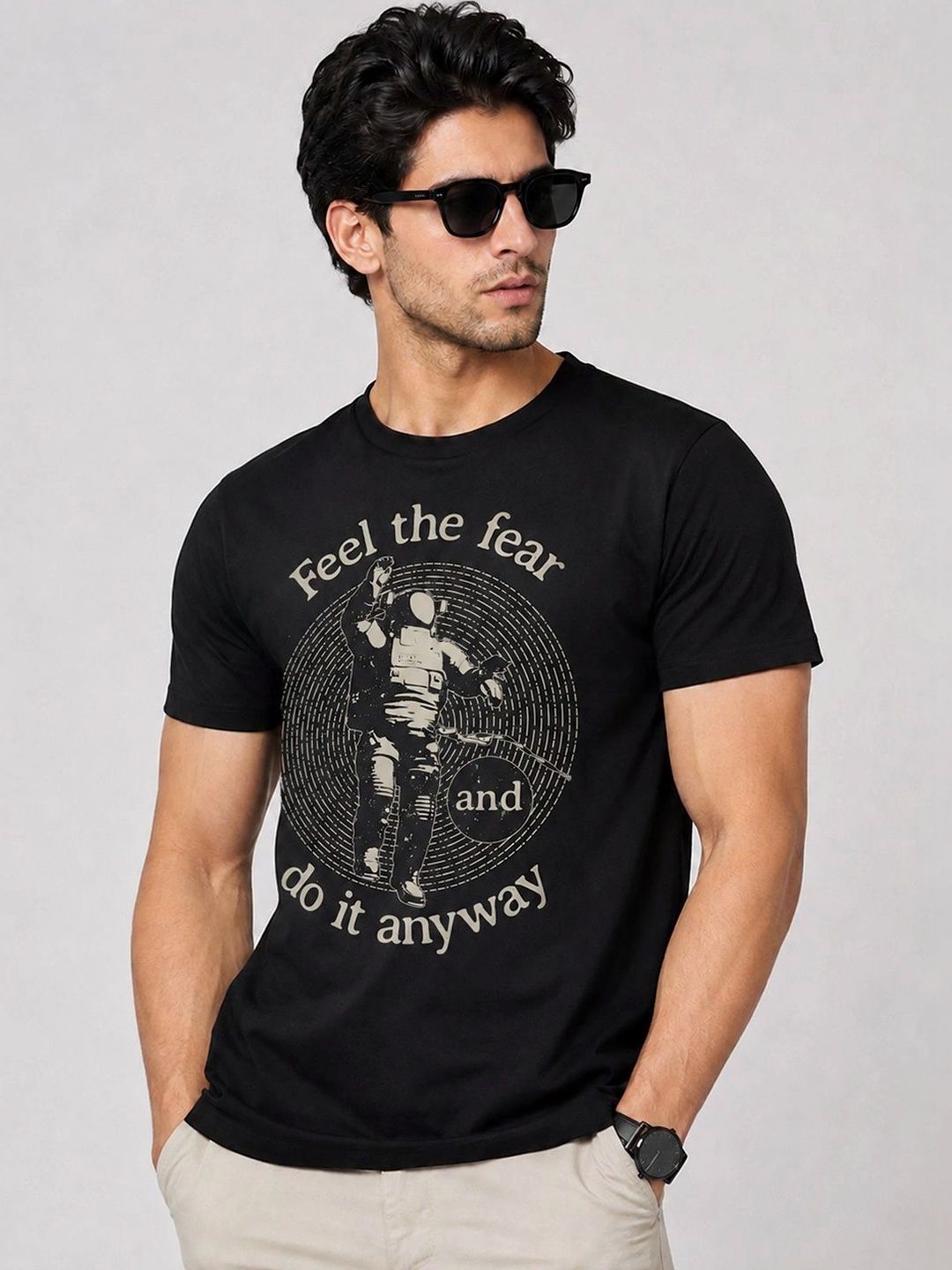 KAVYARA Men Typography Printed T-shirt