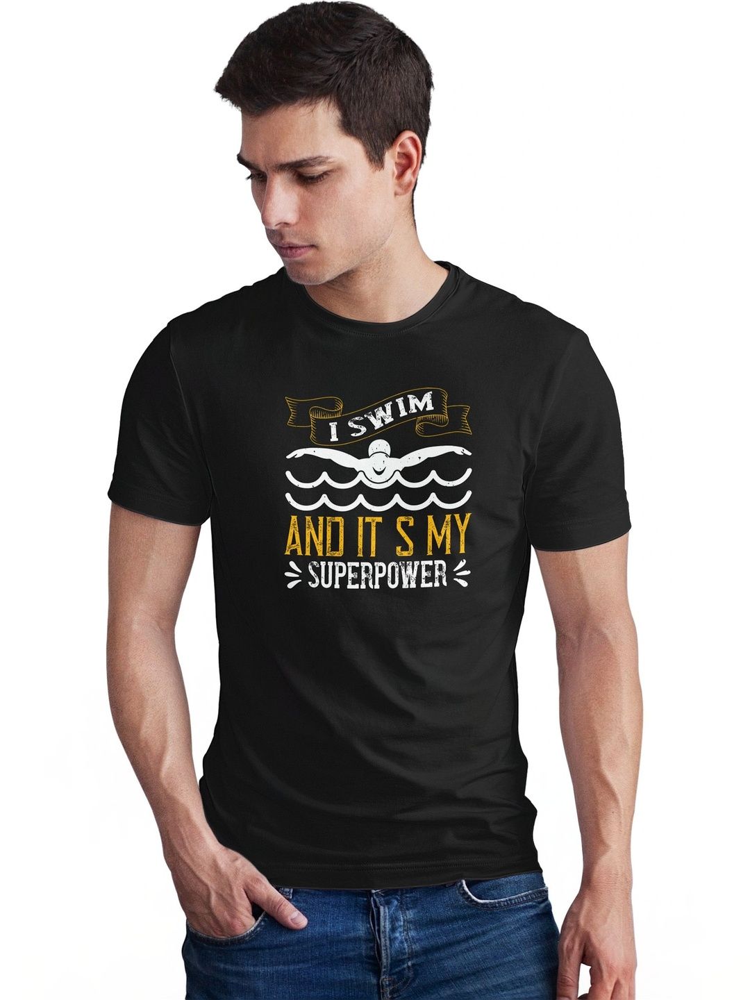 Seekbuylove Men Typography Printed Bio Finish T-shirt
