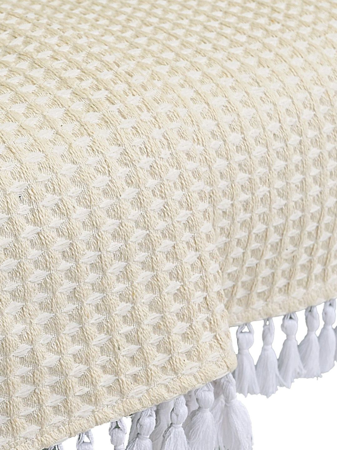 Saral Home Saral Home White Cotton Blend 1 Piece Sofa Cover Without Arms