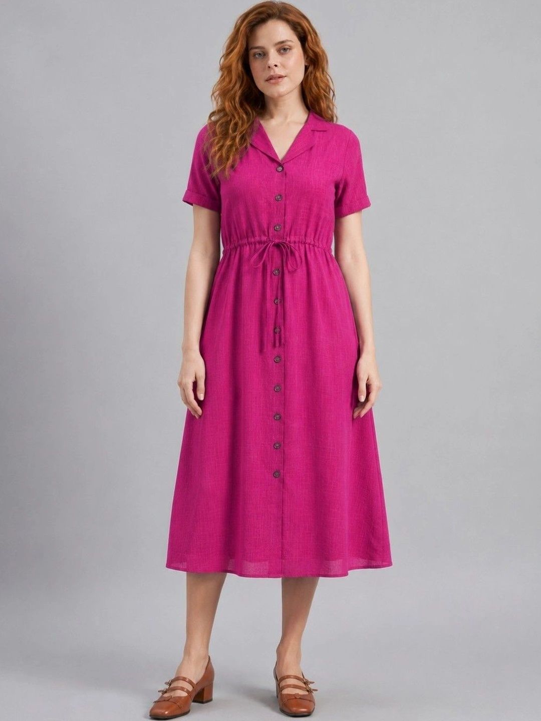 Cottinfab A-Line Midi Dress