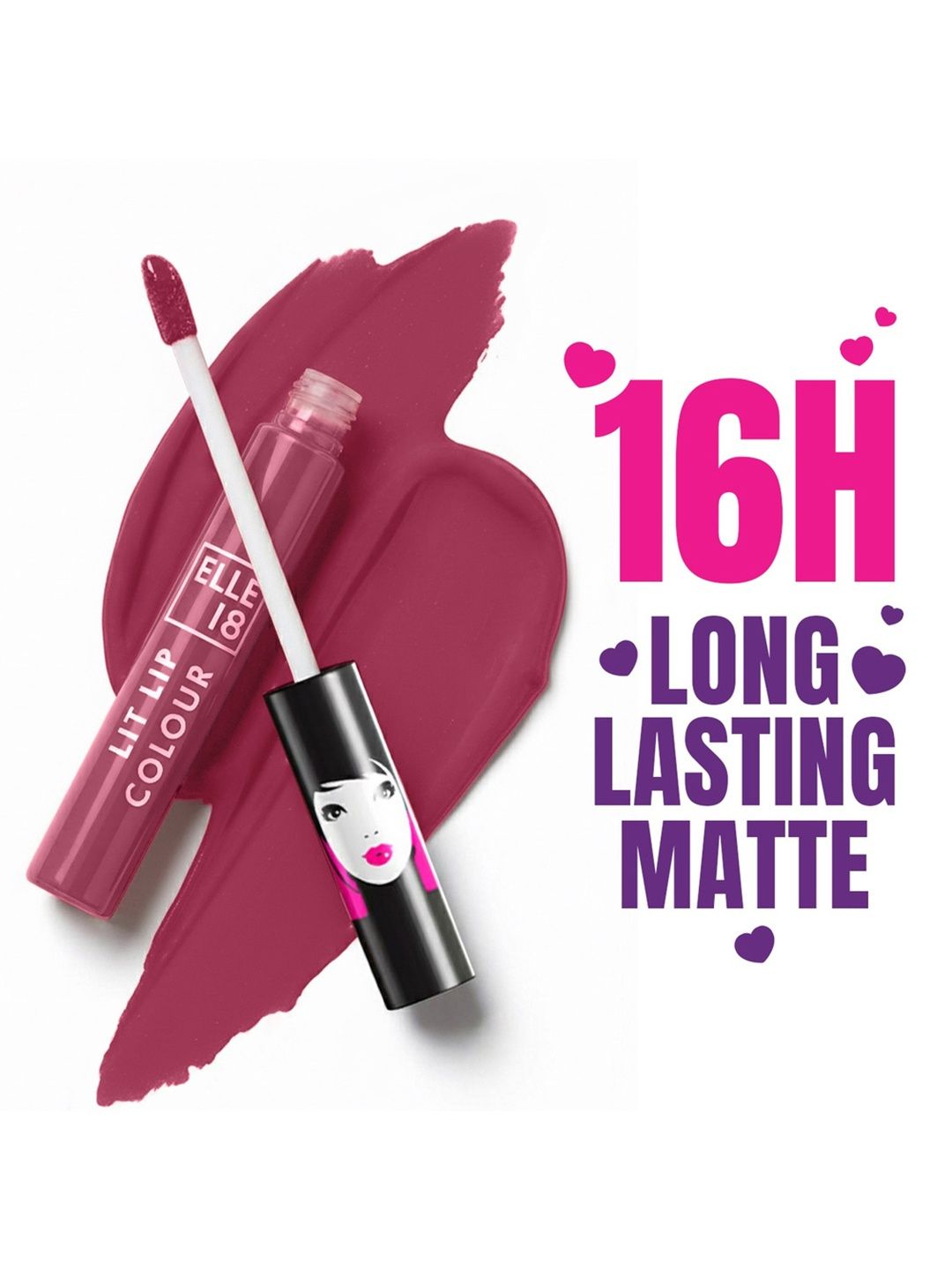 ELLE 18 Lit Lip Matte Finish Long Lasting Smudgeproof Lip Colour 5.6ml - Mauve Opera