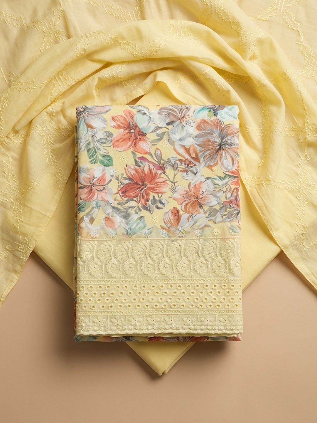 Meena Bazaar Printed Unstitched Dress Material