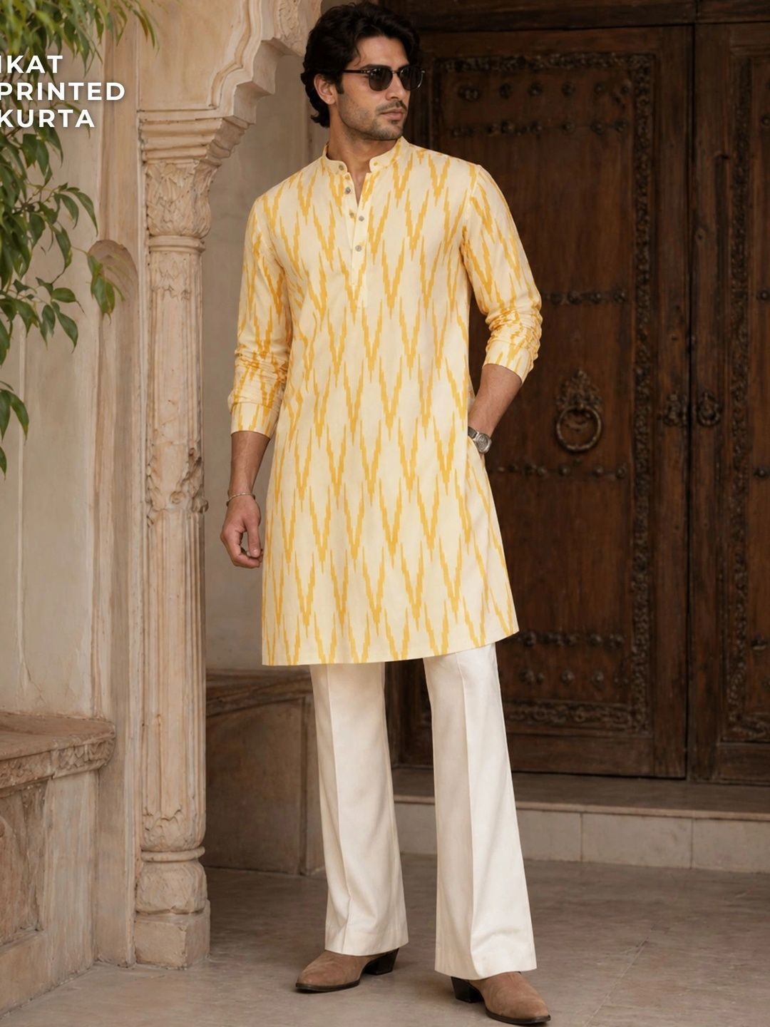Ikat Printed Kurta DENNISON Men Printed Kurta