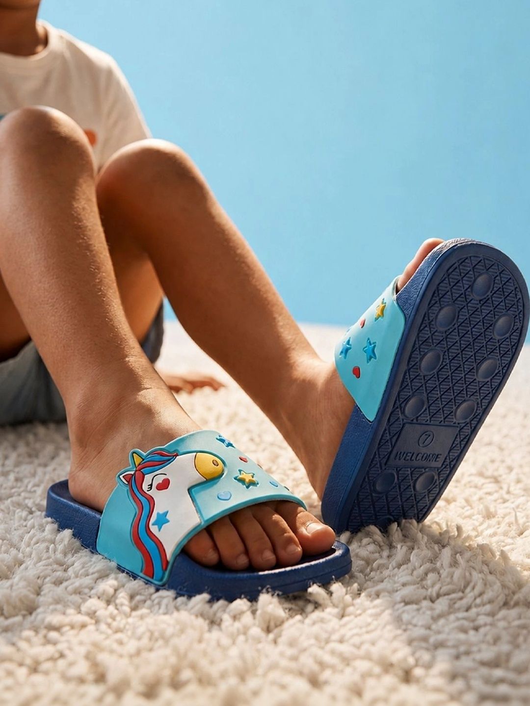 WELCOME WELCOME Kids Lightweight & Comfortable Arch Support Durable Anti-Skid Flip Flops