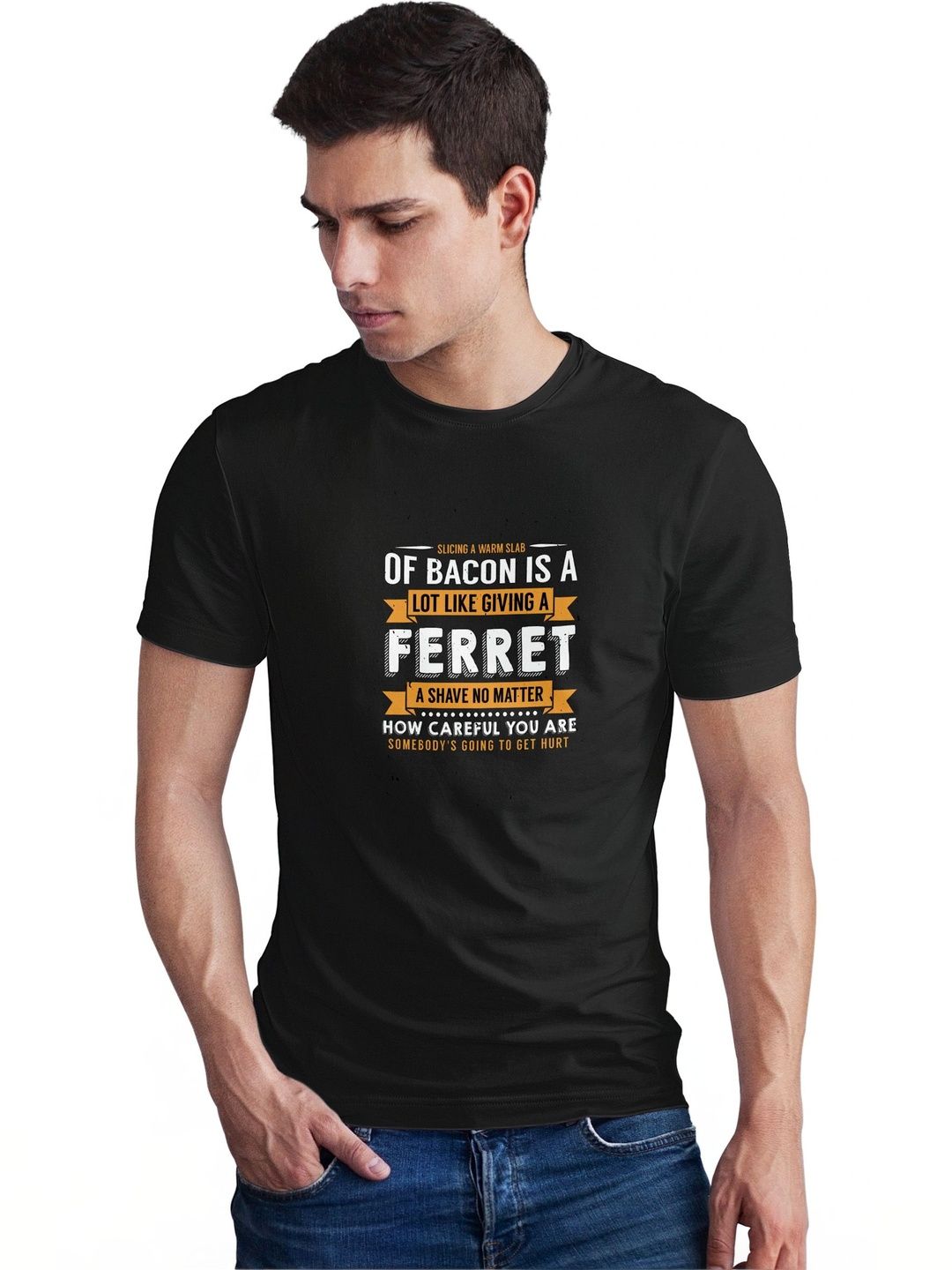 Seekbuylove Men Typography Printed Bio Finish T-shirt
