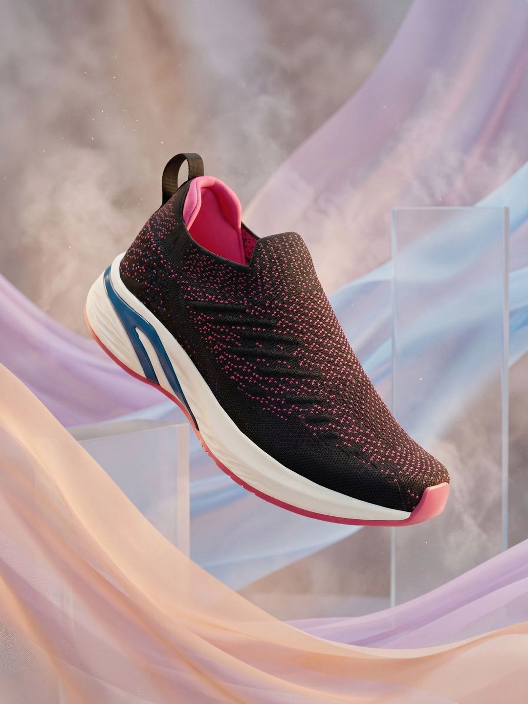 HRX by Hrithik Roshan Women Black & Fuchsia Slip-On Walking Shoes