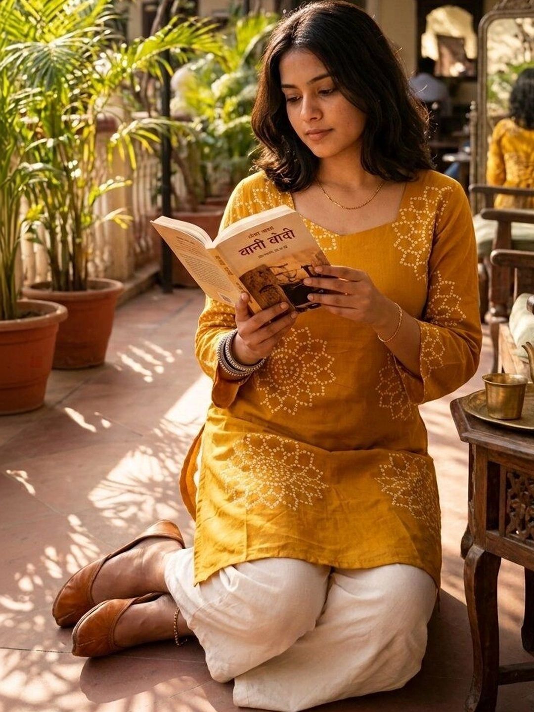 Anouk Rustic Anouk Rustic Ethnic Motifs Printed Boat Neck Pure Cotton Kurti