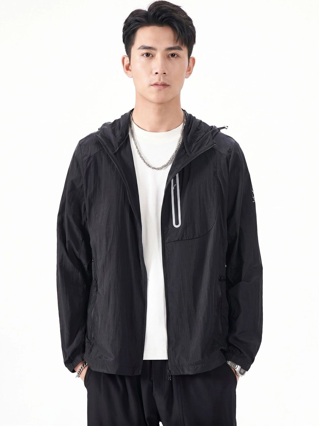 Suo Men Lightweight Outdoor Open Front Jacket