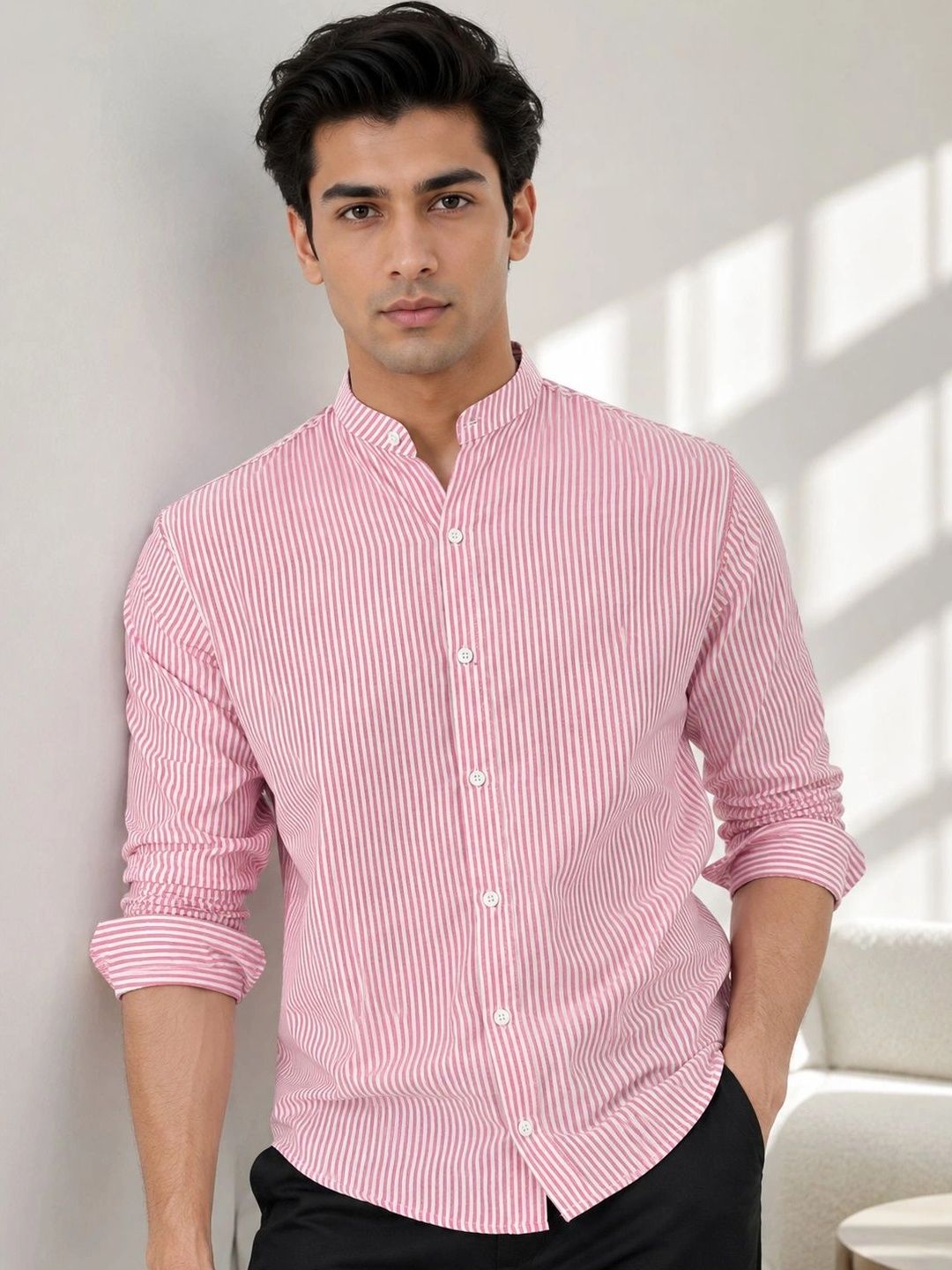 HERE&NOW HERE&NOW Men Standard Striped Casual Shirt