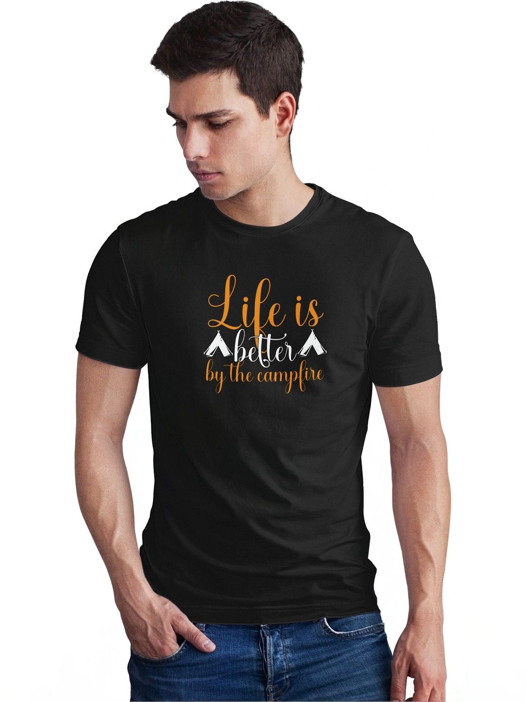 Seekbuylove Men Typography Printed Bio Finish T-shirt