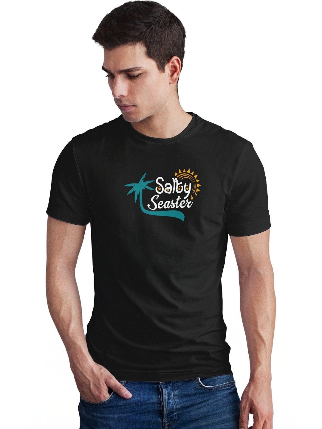 Seekbuylove Men Typography Printed Bio Finish T-shirt