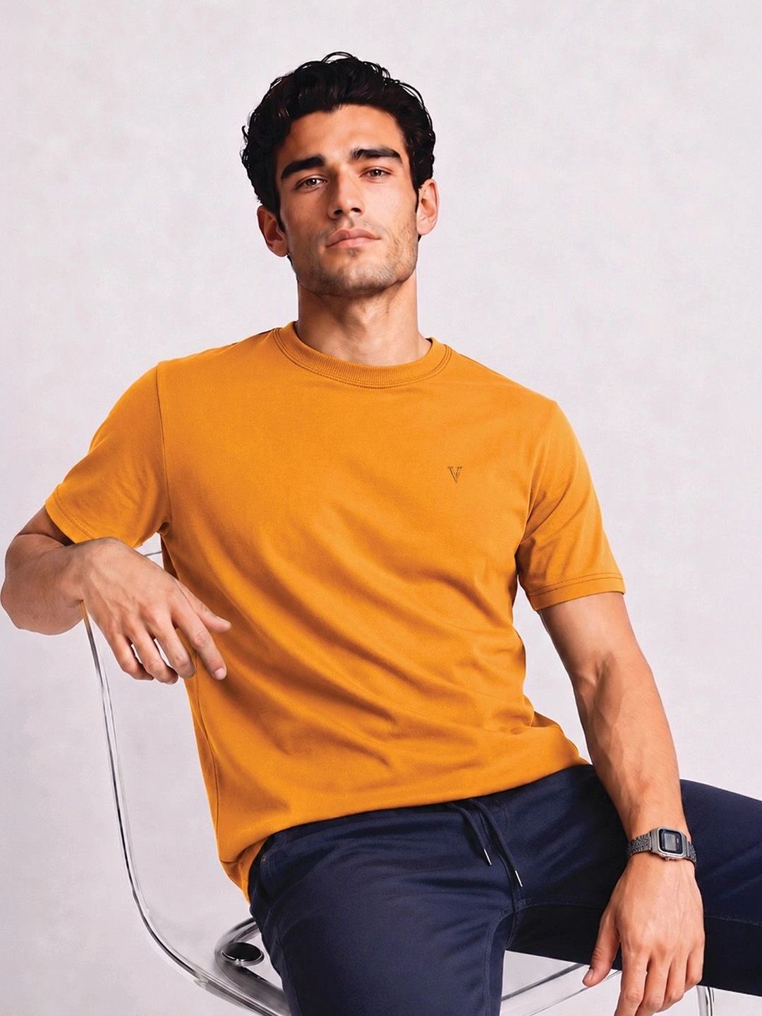 Van Heusen Innerwear Van Heusen Men Cotton Crew Neck Regular Fit Short Sleeves Soft Breathable Lounge T-Shirt