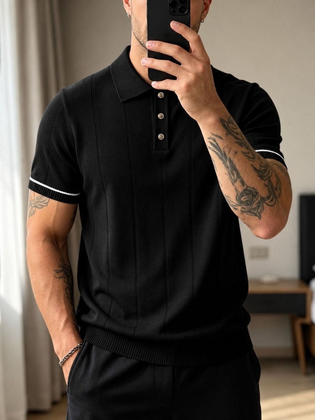 FABRIPPLE FABRIPPLE Polo Collar Short Sleeves Regular Fit Cotton T-shirt