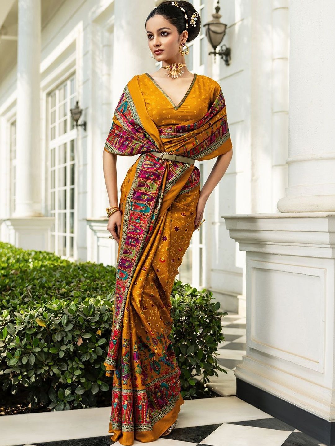 Ethnic Motifs Pure Crepe Saree Libas Ethnic Motifs Pure Crepe Designer Saree