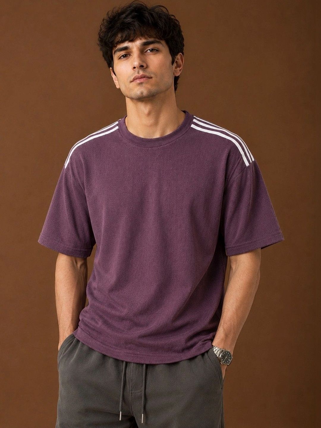RuledBySun Men Drop-Shoulder Sleeves T-shirt