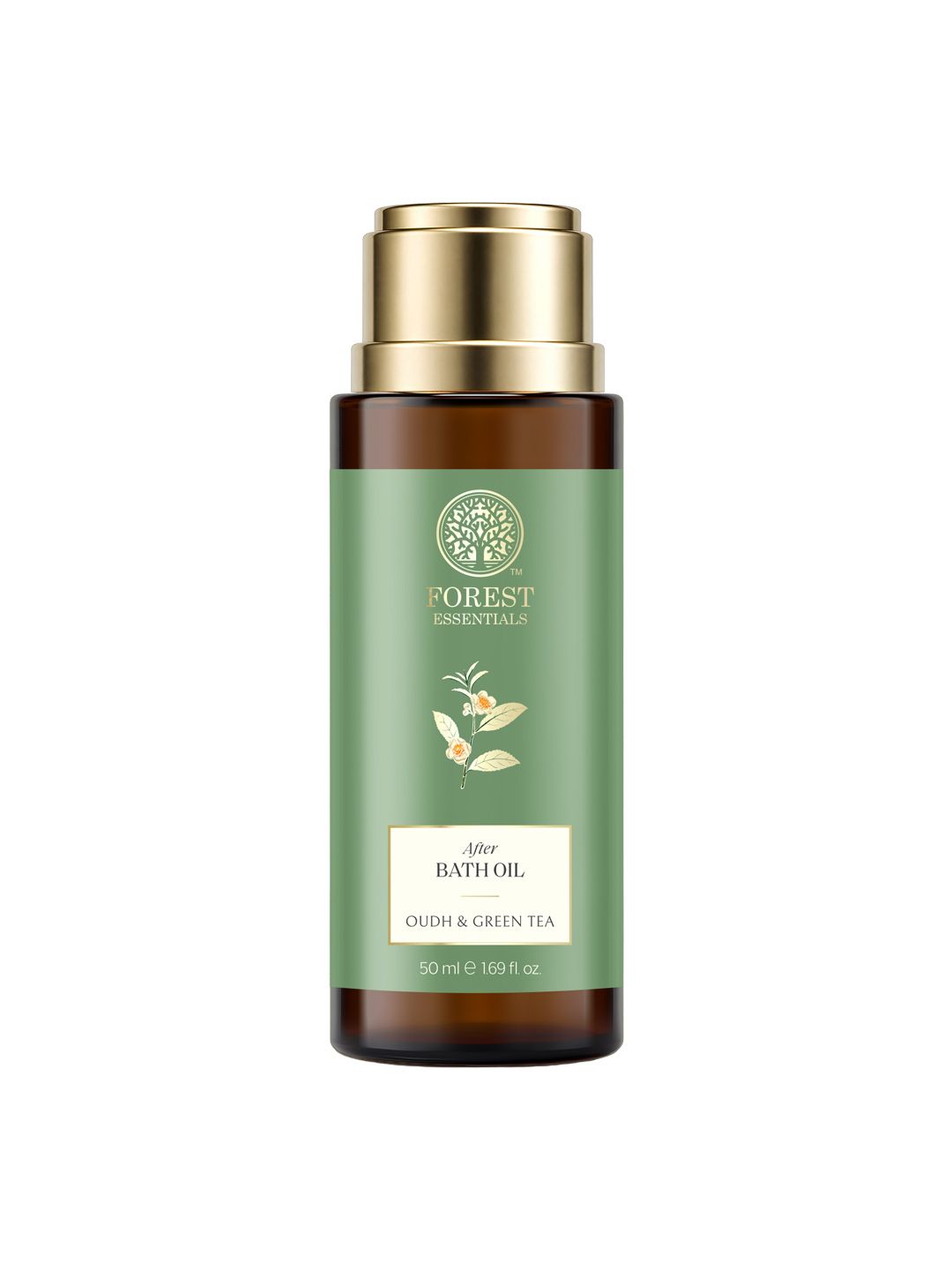 Forest Essentials Ayurvedic Oudh & Green Tea Travel Size After Bath Oil - 50 ml
