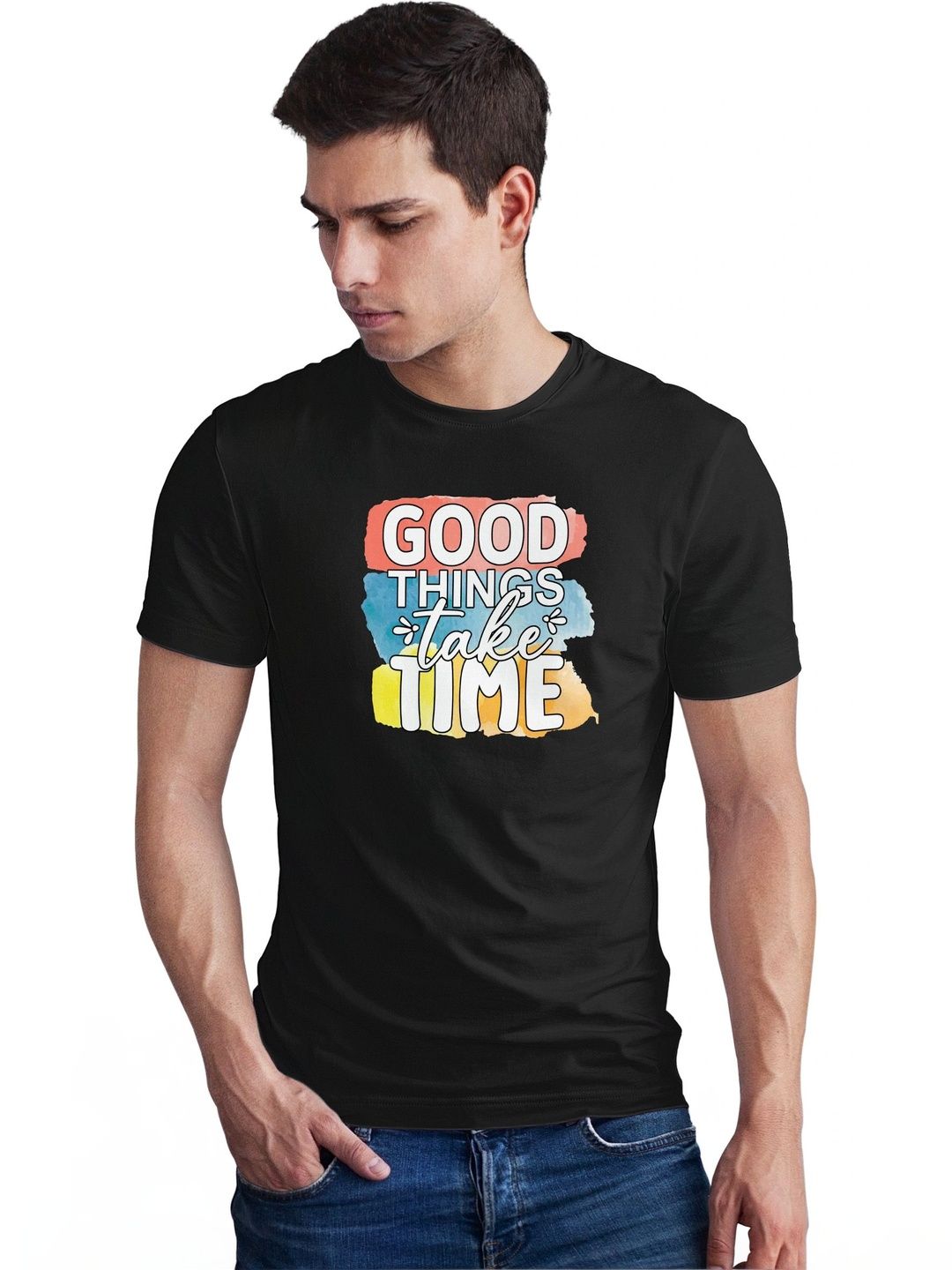 Seekbuylove Men Typography Printed Bio Finish T-shirt