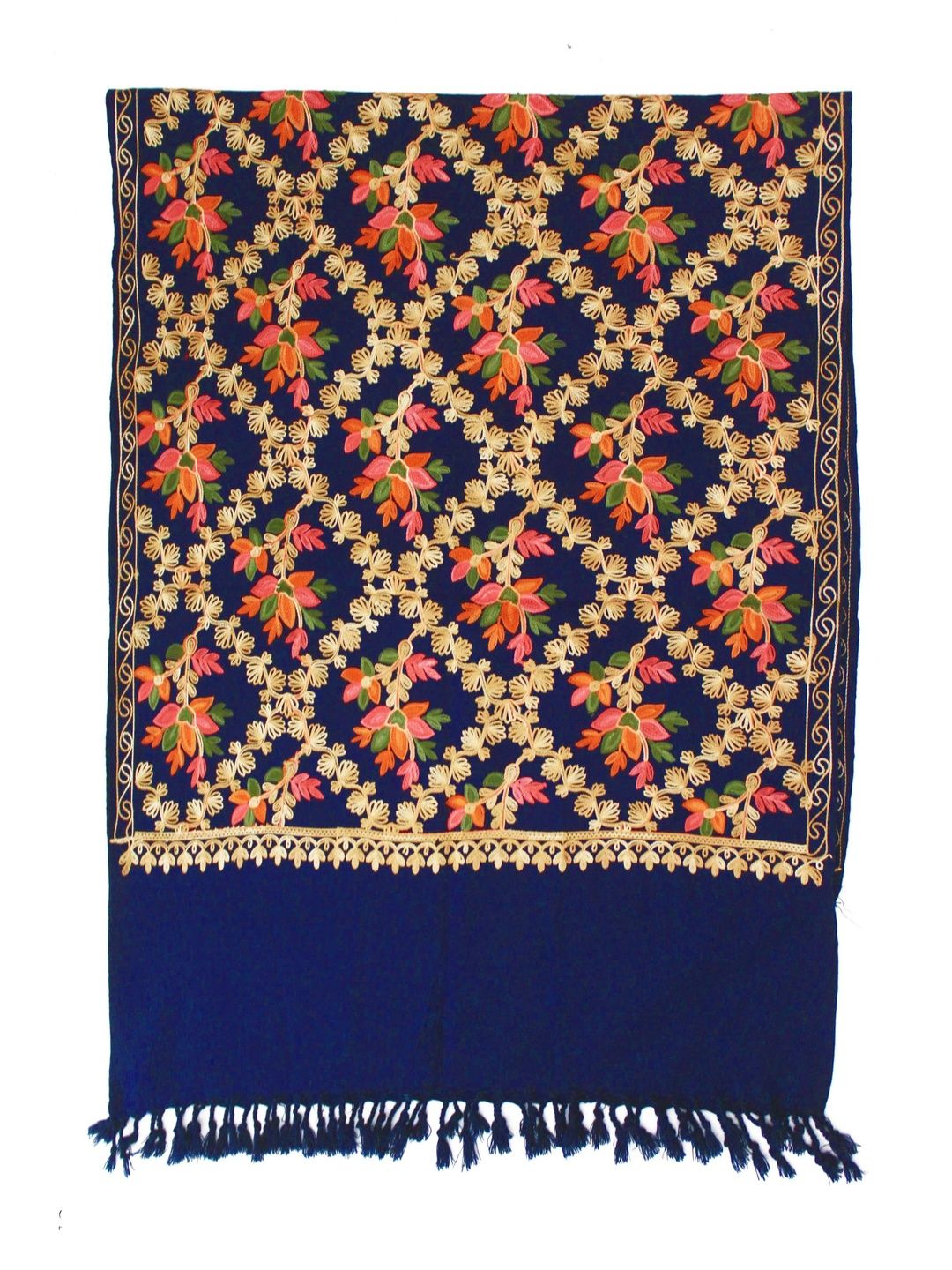 P Collection Women Floral Embroidered Shawl