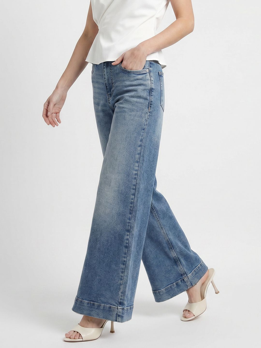French Connection French Connection Women Flared High-Rise Stretchable Jeans