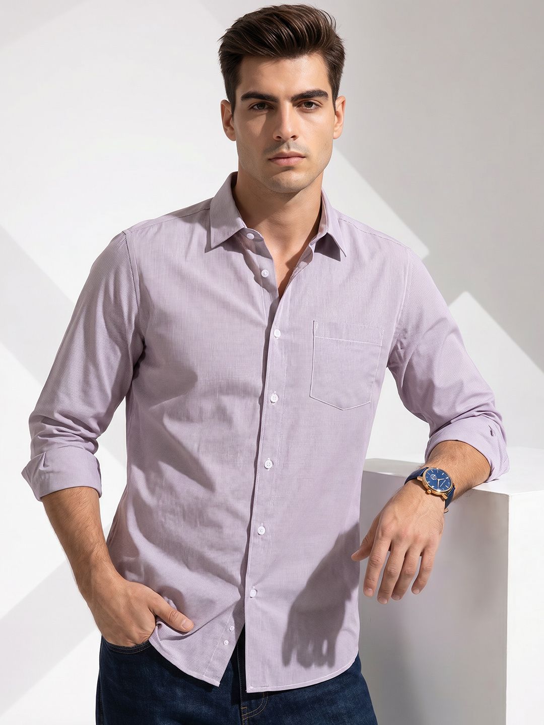 encore by INVICTUS Textured Casual Shirt