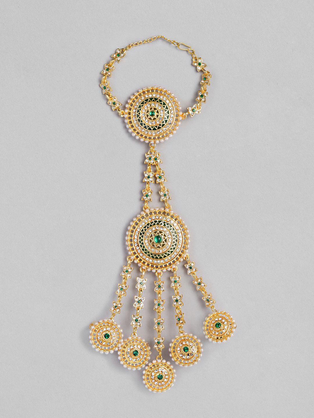 Anouk Anouk Women Gold-Plated Kundan Handcrafted Ring Bracelet