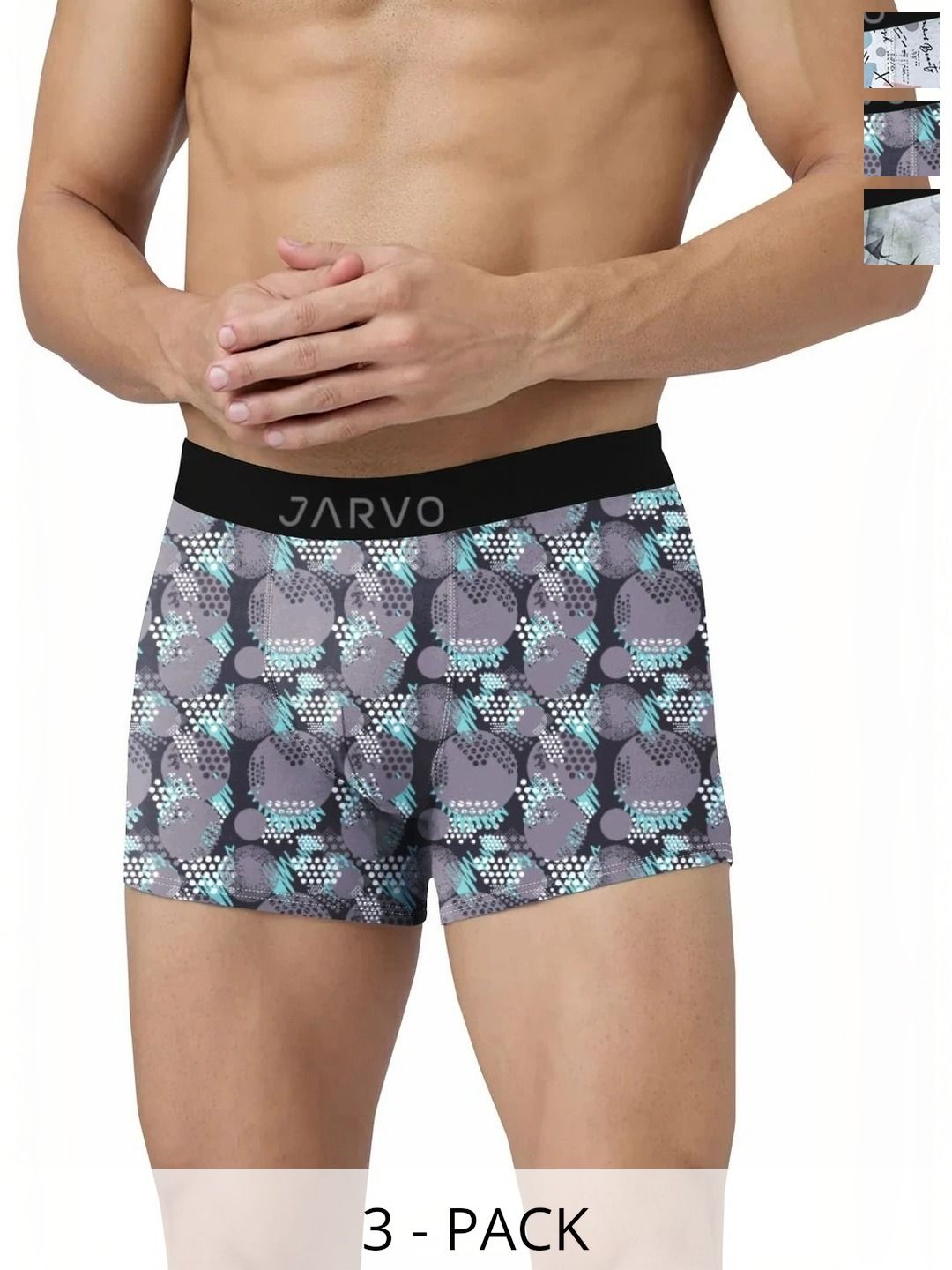 Jarvo Pack of 3 Assorted Printed Trunks