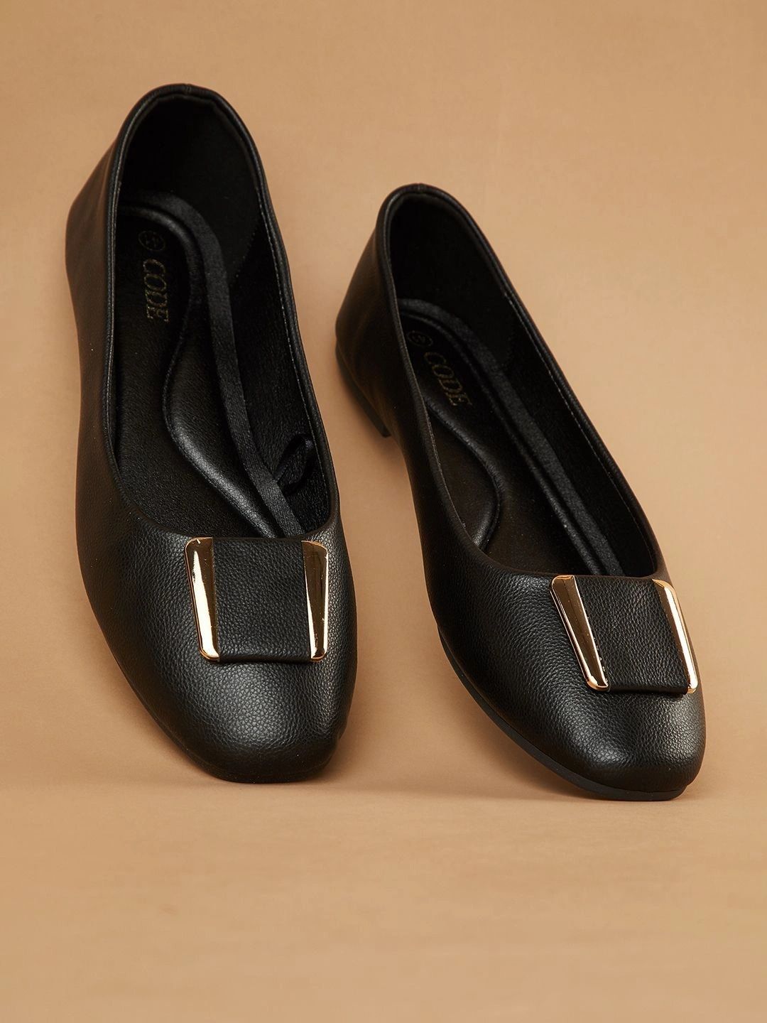 CODE by Lifestyle CODE by Lifestyle Textured Round Toe Slip-On Ballerinas