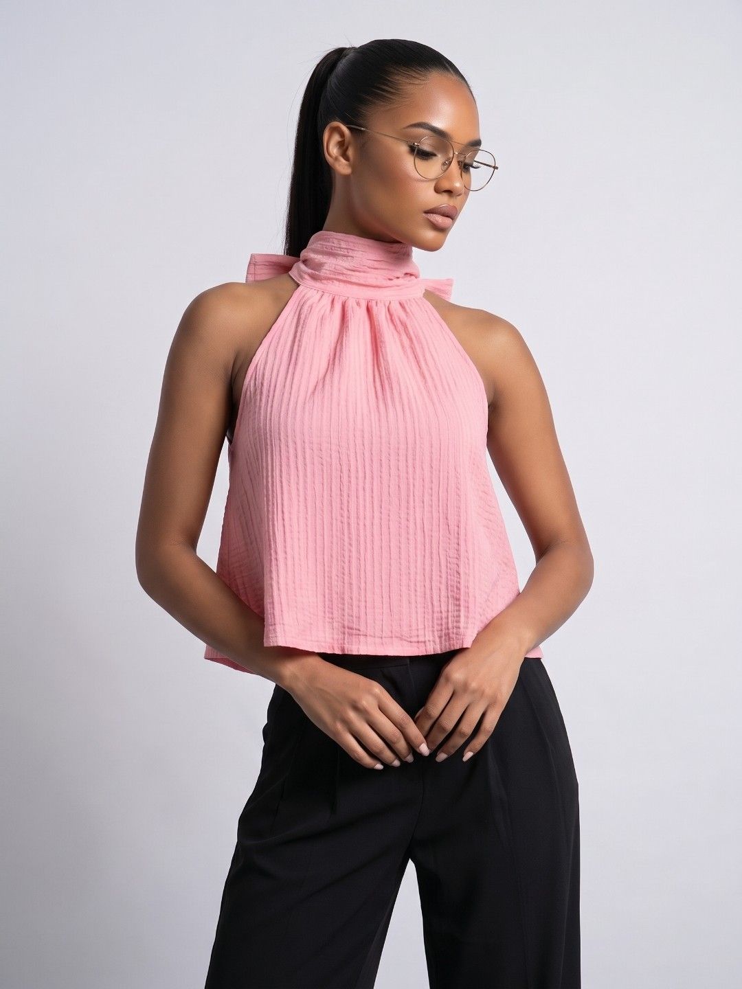 Phosphorus Phosphorus Halter Neck Tank Crop Top