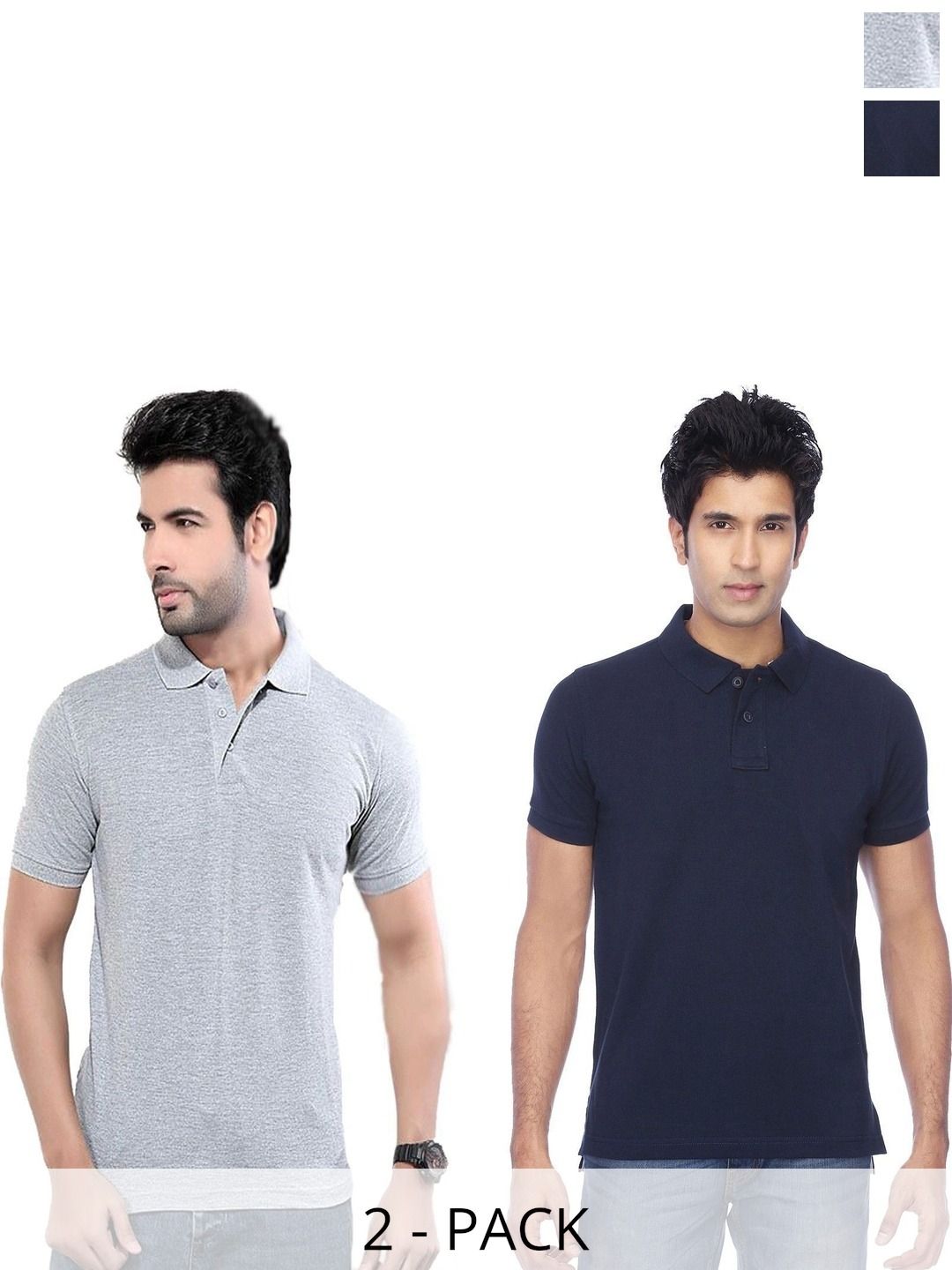 FUNKY GUYS Men 2 Polo Collar Slim Fit T-shirt