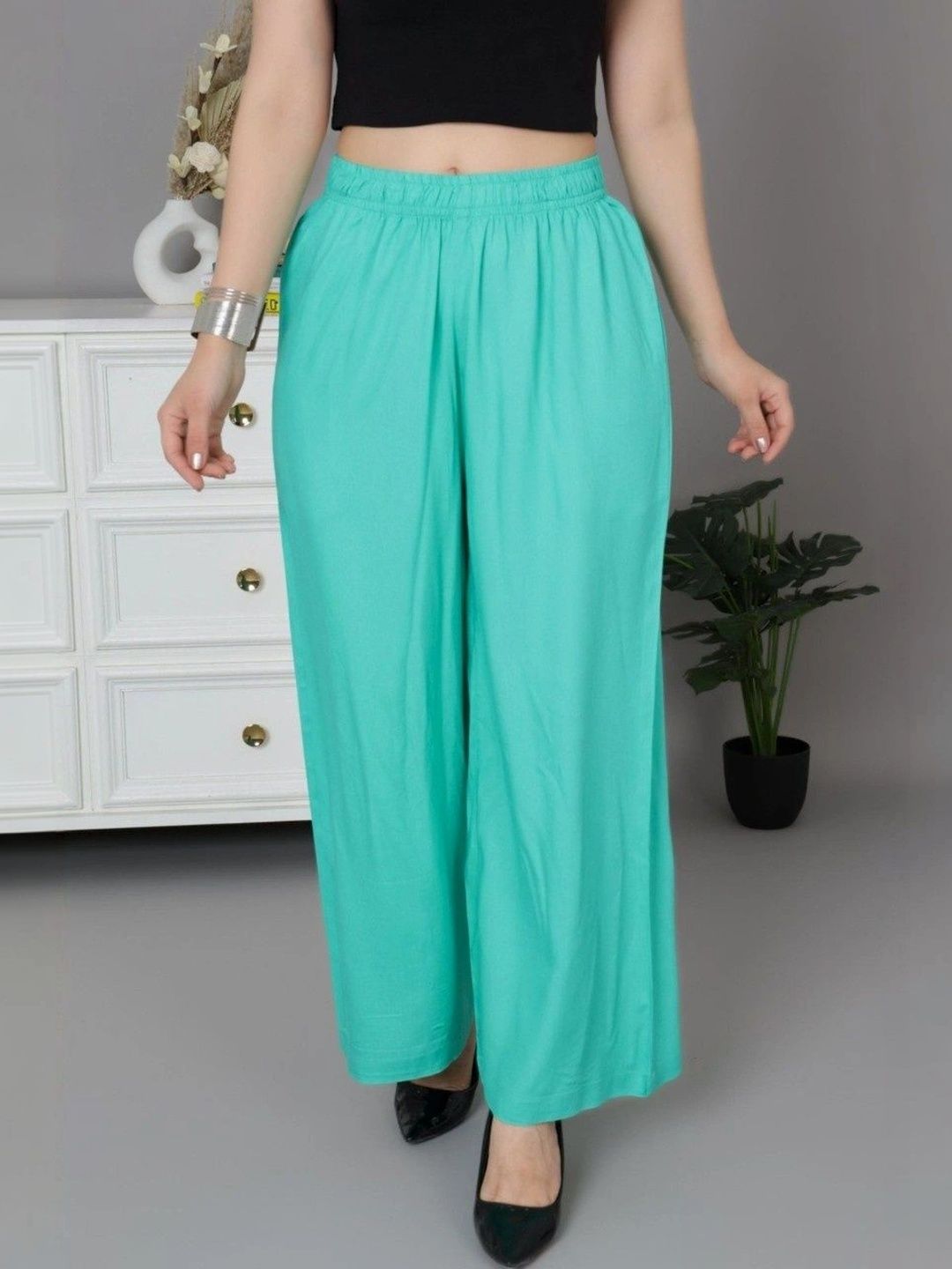 Mlada Women Knitted Ethnic Palazzos