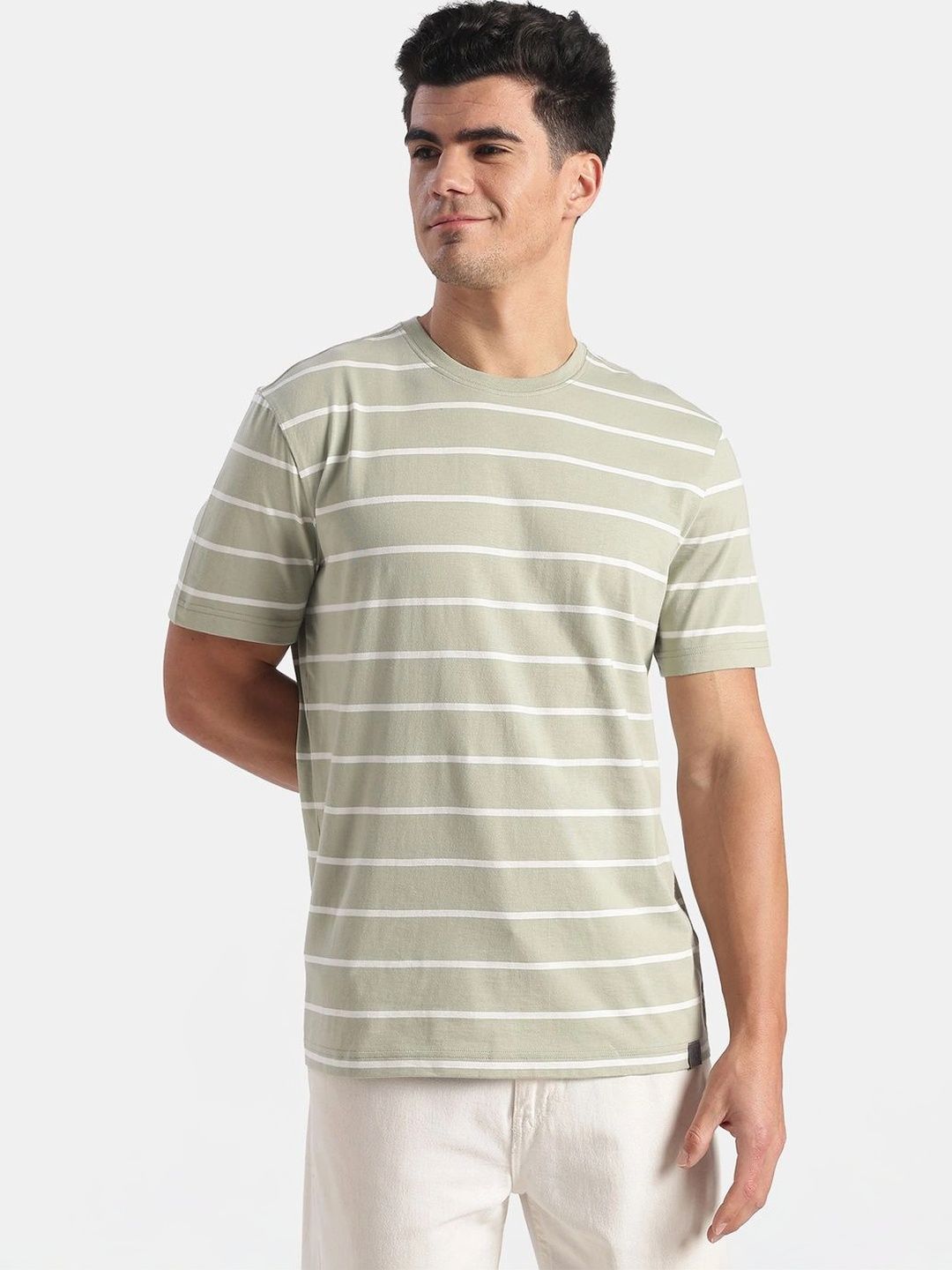Jockey Super Combed Cotton Rich Striped Round Neck Half Sleeve T-Shirt - 2715