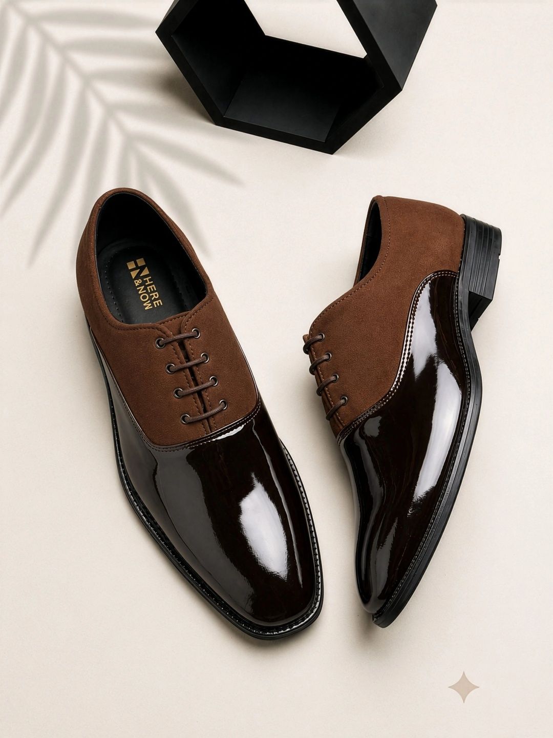 HERE&NOW Men Round Toe Lace-Ups Formal Derbys