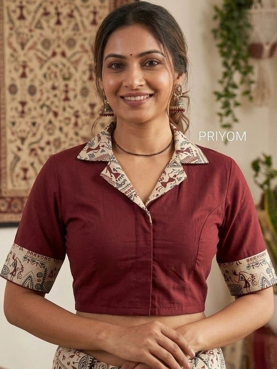 JAY MAA TARA JAY MAA TARA Cotton Solid Saree Blouse