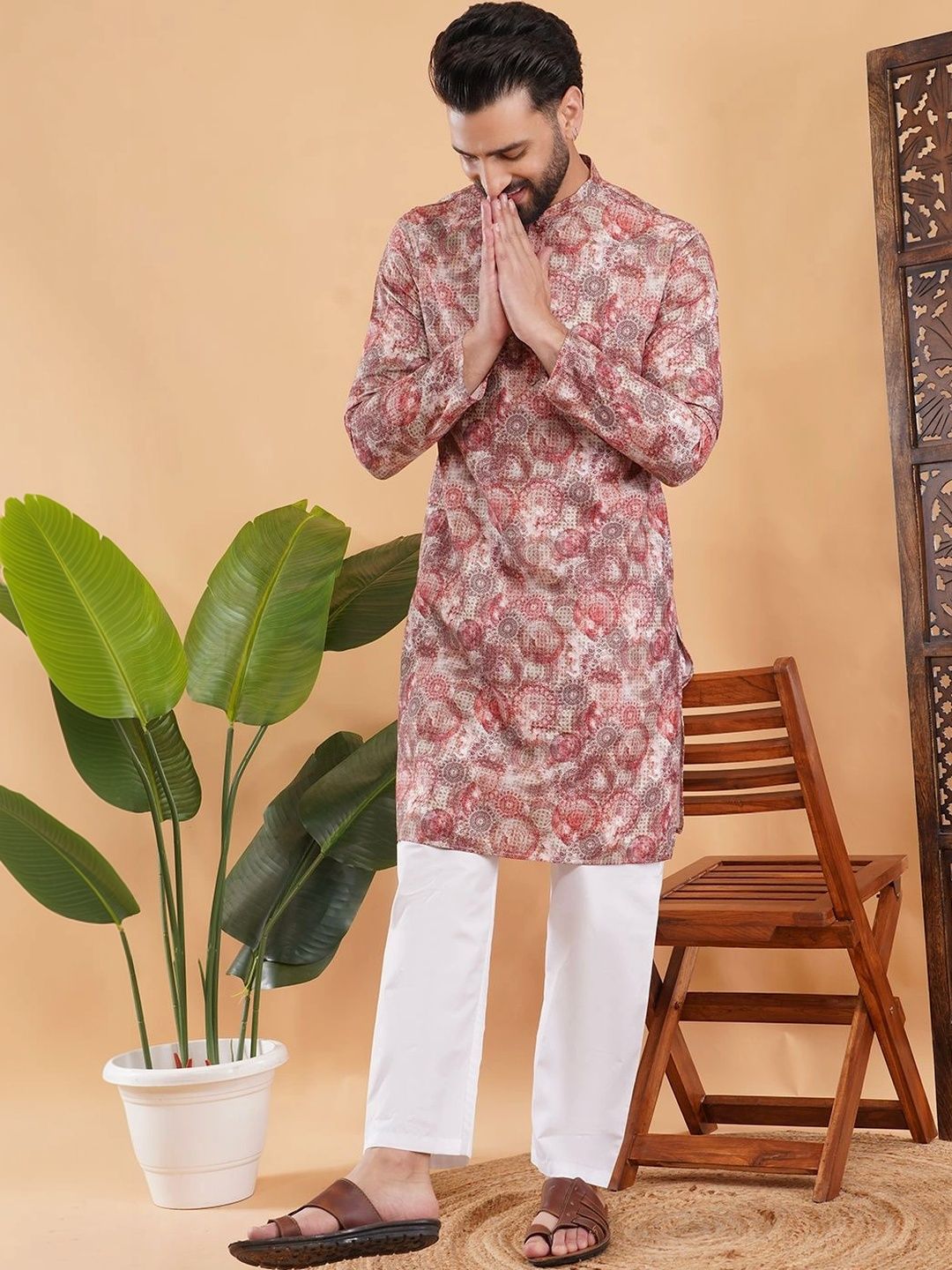 ADHIRAJAN Men Ethnic Motifs Printed Kurta