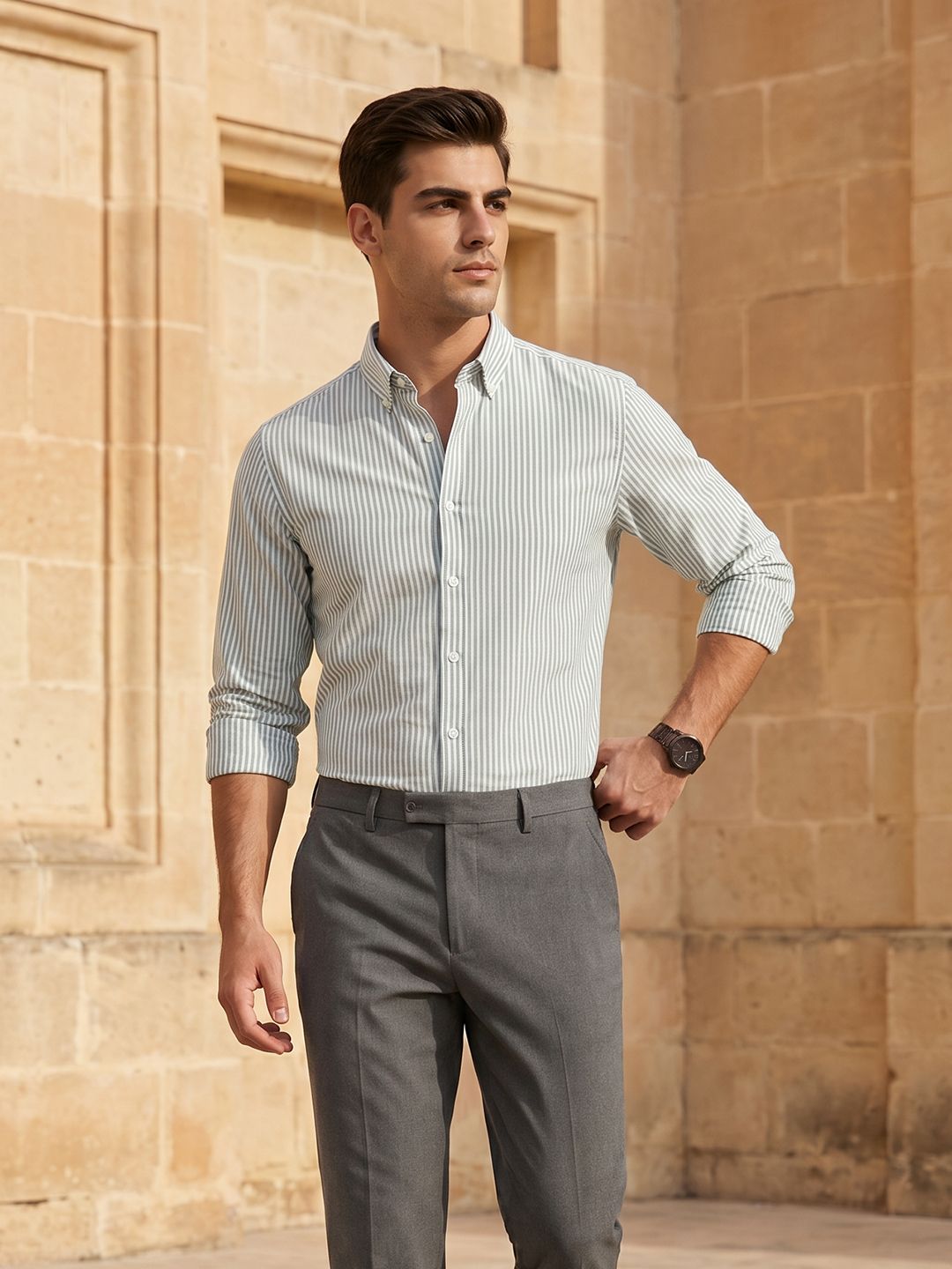 INVICTUS INVICTUS Slim Fit Vertical Striped Formal Shirt
