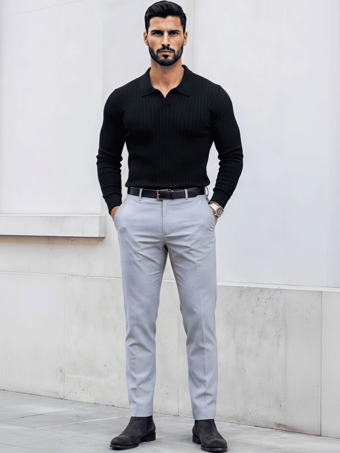 DEVIN FOX Men Slim Fit Easy Wash Trousers