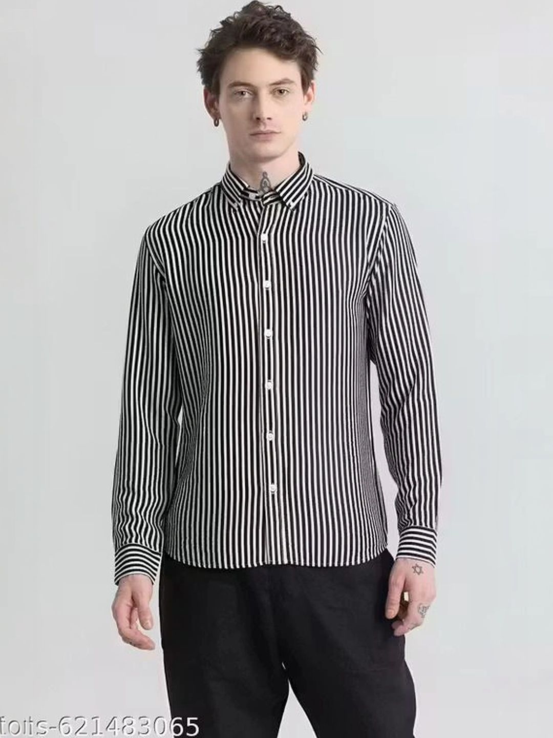 SEEWAYS Men Slim Fit Striped Casual Shirt