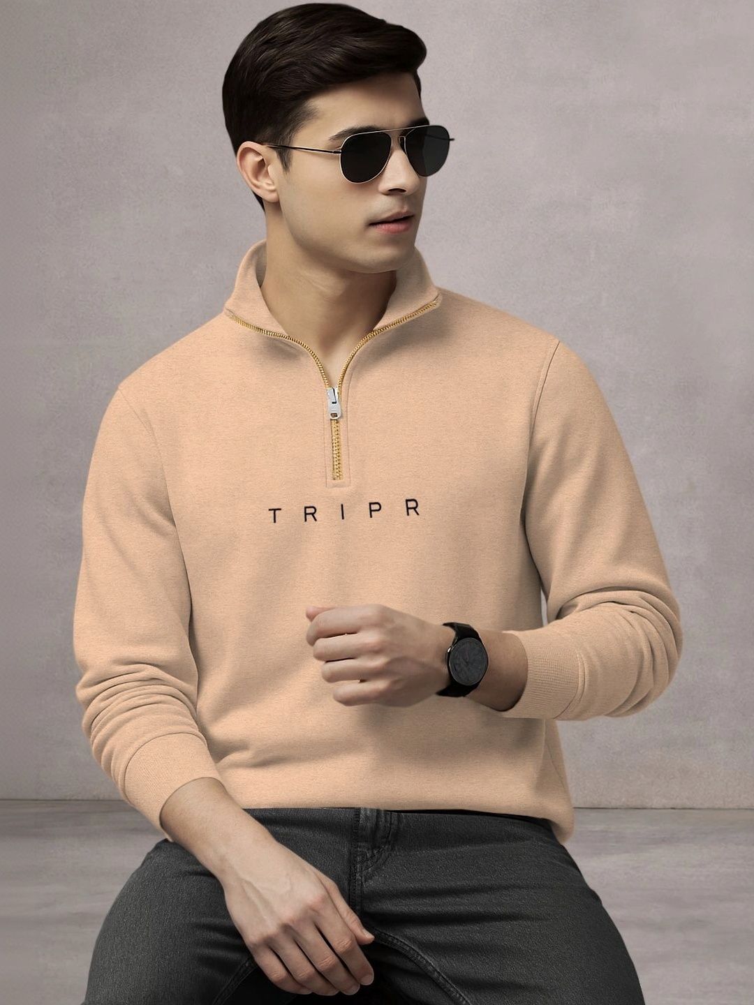TRIPR Men Typography Pullover